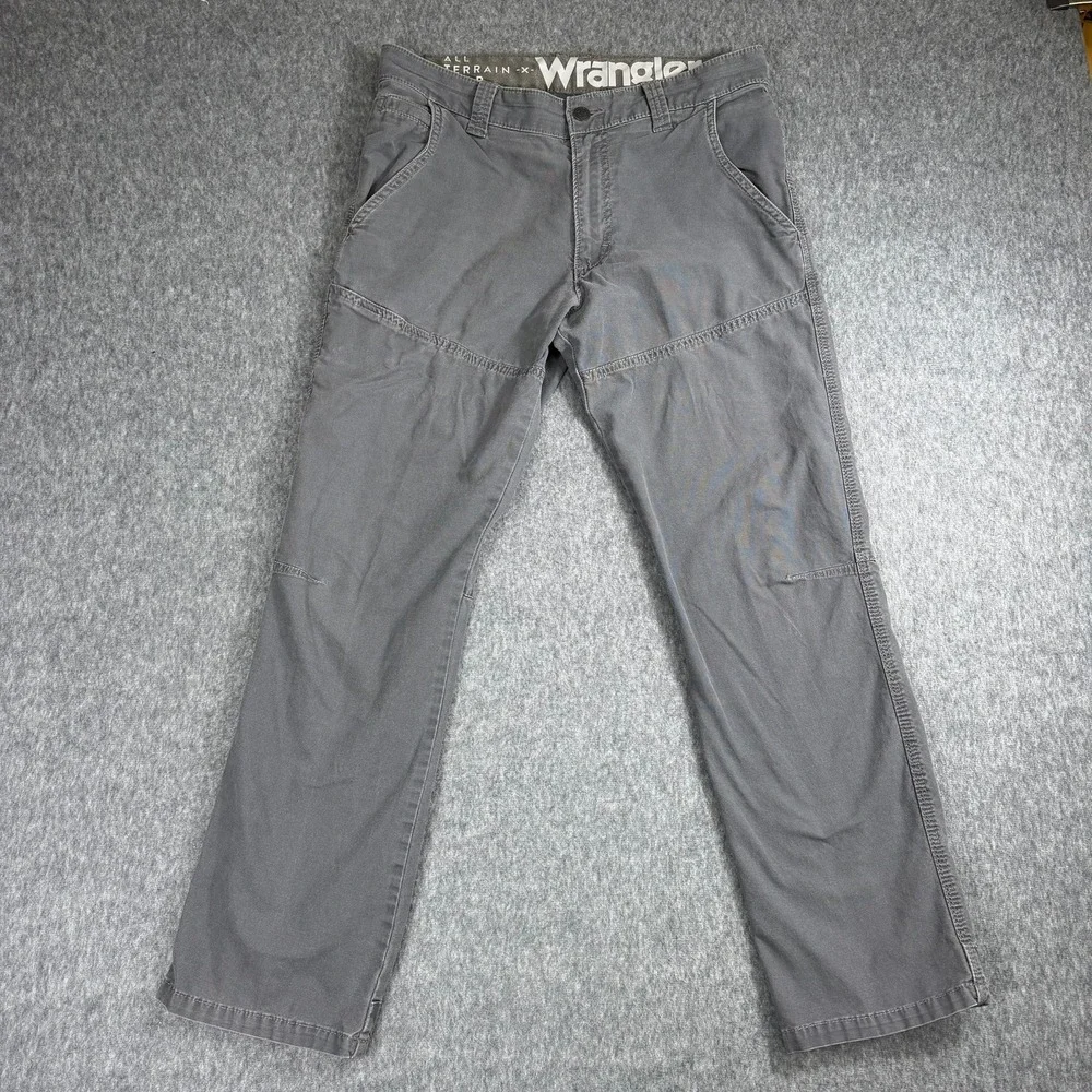 Wrangler Pants Mens 32x30 Grey ATG All Terrain Gear Straight Outdoor Distressed